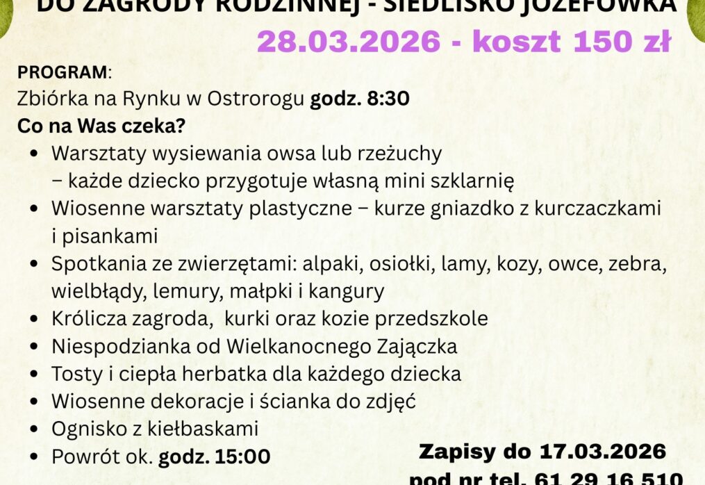 WIELKANOCNA WYCIECZKA